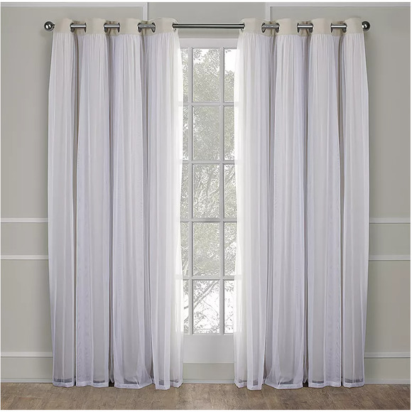 Exclusive Home 2-pack Catarina Layered Solid Blackout and Sheer Window Curtains